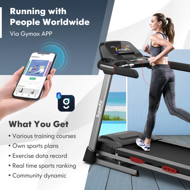4.75 HP Folding Treadmill with Auto Incline and 20 Preset Programs-BlackCostway Gallery View 12 of 12